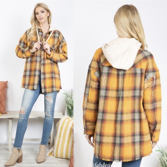 KFab Designs Jackets & Blazers - ONE Left! Perfect Fall Plaid Jacket with Hoodie